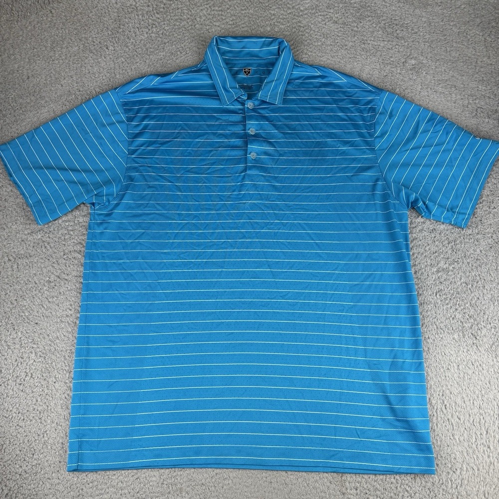 Nike Golf Mens Striped Polo Shirt Blue Size Extra Large XL Vintage Y2k